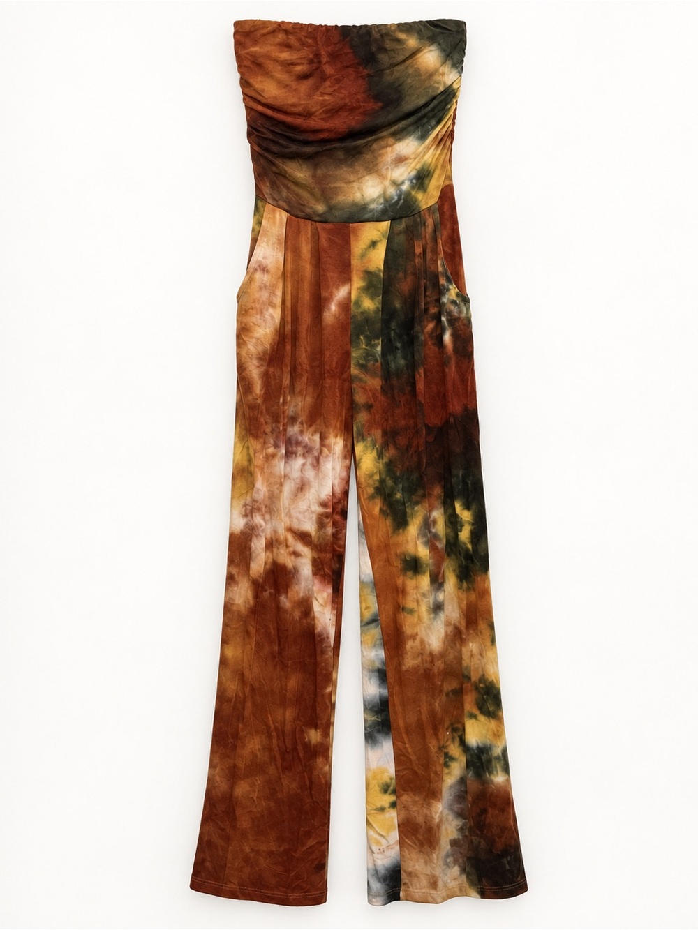 Heart & Hips Tie-Dye Strapless Wide-Leg Jumpsuit Size Small